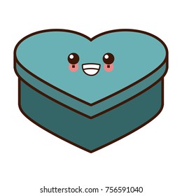 Heart shape box cute kawaii cartoon