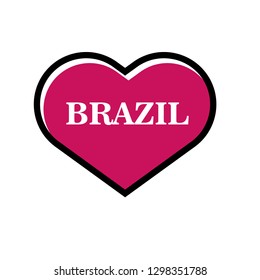 heart shape and brazil text inside