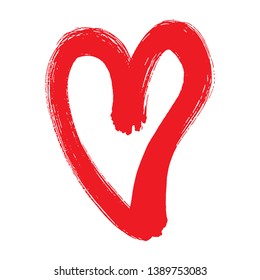 Heart shape with brush painting