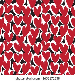 Heart shape Brush Strokes Seamless Pattern for valentine’s day, fashion prints, patterns and backgrounds
