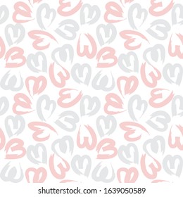 Heart shape Brush Strokes Seamless Pattern for valentine’s day, fashion prints, patterns and backgrounds