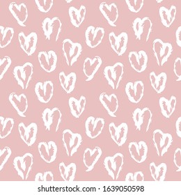 Heart shape Brush Strokes Seamless Pattern for valentine’s day, fashion prints, patterns and backgrounds