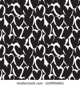 Heart shape Brush Strokes Seamless Pattern for valentine’s day, fashion prints, patterns and backgrounds