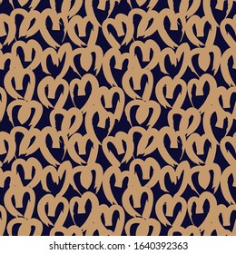 Heart shape Brush Strokes Seamless Pattern for valentine’s day, fashion prints, patterns and backgrounds