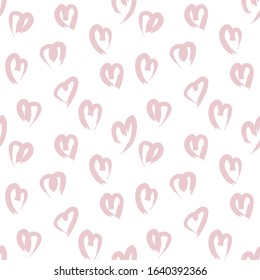Heart shape Brush Strokes Seamless Pattern for valentine’s day, fashion prints, patterns and backgrounds