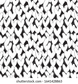 Heart shape Brush Strokes Seamless Pattern for valentine’s day, fashion prints, patterns and backgrounds
