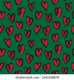 Heart shape Brush Strokes Seamless Pattern for valentine’s day, fashion prints, patterns and backgrounds