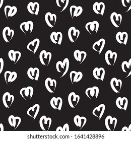 Heart shape Brush Strokes Seamless Pattern for valentine’s day, fashion prints, patterns and backgrounds