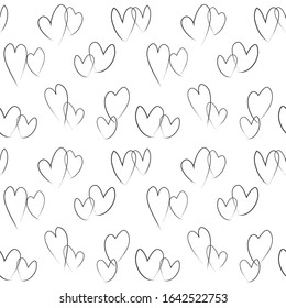 Heart shape Brush Strokes Seamless Pattern for valentine’s day, fashion prints, patterns and backgrounds