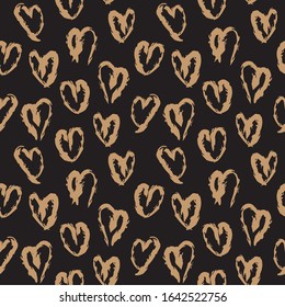 Heart shape Brush Strokes Seamless Pattern for valentine’s day, fashion prints, patterns and backgrounds