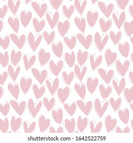 Heart shape Brush Strokes Seamless Pattern for valentine’s day, fashion prints, patterns and backgrounds