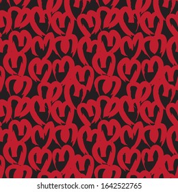 Heart shape Brush Strokes Seamless Pattern for valentine’s day, fashion prints, patterns and backgrounds