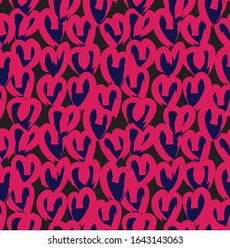 Heart shape Brush Strokes Seamless Pattern for valentine’s day, fashion prints, patterns and backgrounds