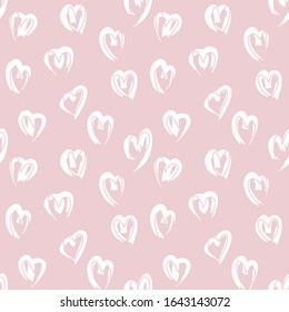 Heart shape Brush Strokes Seamless Pattern for valentine’s day, fashion prints, patterns and backgrounds