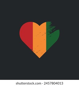Heart shape with brushstroke effect. Juneteenth racial equality and justice racism and discrimination