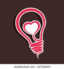 heart shape in bulb stock vector