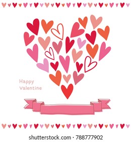 Heart shape by various heart for Valentine's Day