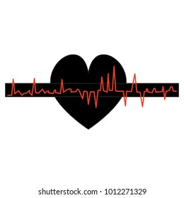 Heart Shape with Cardiogram vector illustration. Art design health medical heartbeat pulse. Abstract Heartbeat line ecg graphic element.