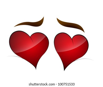 Heart Shape Cartoon Eye