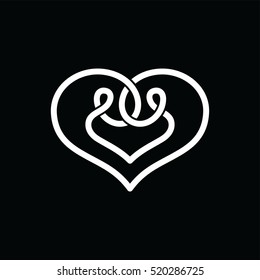 heart shape celtic overlapped concept logo logotype