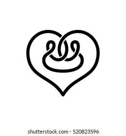 heart shape celtic overlapped concept logo logotype