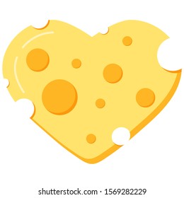 Heart shape cheese vector icon isolated on white background. Love cheese concept. Slice of yellow delicious cheese shaped as heart. Valentines day sign. Flat design cartoon style vector illustration. - Powered by Shutterstock - Get 15% off with code: PIKWIZARD15