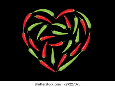 heart shape  chili icon design