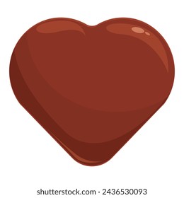 Heart shape chocolate icon cartoon vector. Sweet food candy. Chocolate day holiday