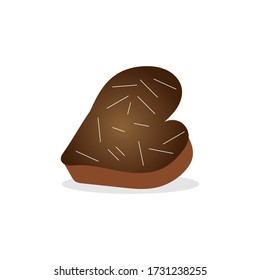 Vector de chocolate de forma cardíaca con espolvorines
