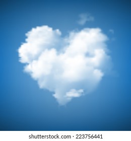 Heart Shape Cloud on blue sky