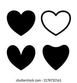 Colección de forma cardíaca sobre fondo blanco para el símbolo del amor y la salud o el cuidado