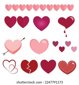 Heart Shape Collection vector illustration graphics
