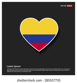 Heart Shape Colombia Flag
