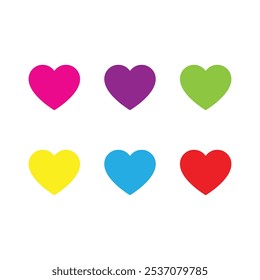 Vector de icono de conjunto de color de forma de corazón