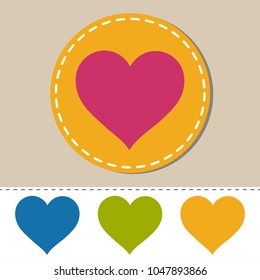 Heart Shape - Colorful Vector Illustration - Isolated On White Background