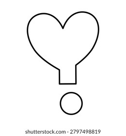 Heart shape combined with question mark