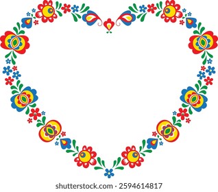 Heart shape composed of Moravian folklore ornaments