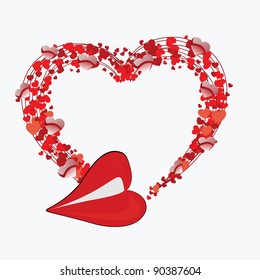 Heart shape concept design on isolated background, greeting card  for Valentine Day.
