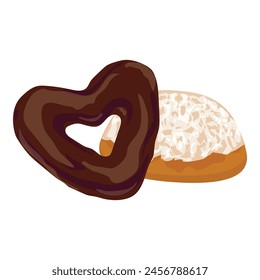 Heart shape confectionery icon cartoon vector. Sweet dessert. Sugar shape