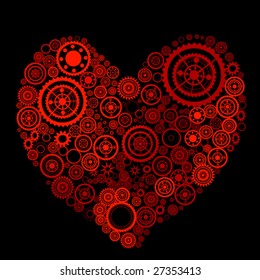 heart shape consist of gears