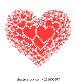 Heart shape consist of small hearts. Eps8. RGB. Gradients free.