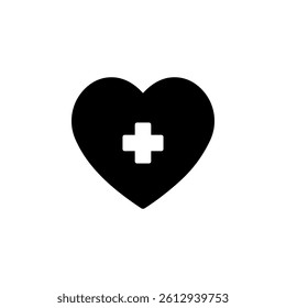 heart shape containing a cross symbol, representing healthcare, love, and support. Ideal for medical, charity, and wellness related projects
