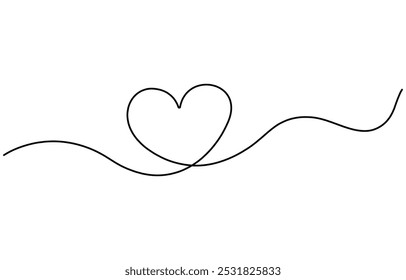 heart shape continuous Line art design