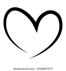 Heart shape continuous line drawing. Love linear symbol. Vector illustration isolated on white.