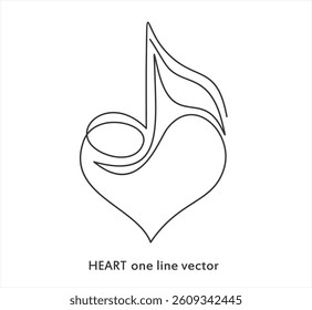 Heart shape continuous line drawing. Love linear symbol. Vector illustration isolated on white.

