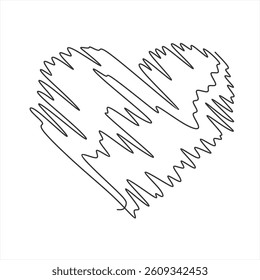 Heart shape continuous line drawing. Love linear symbol. Vector illustration isolated on white.

