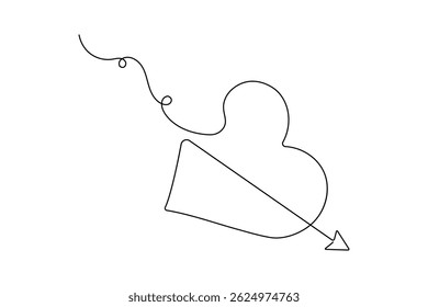 Heart shape continuous one line drawing minimalist single line unique vector illustration
