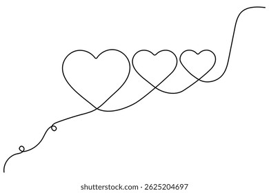 Heart shape continuous one line drawing minimalist single line unique vector illustration