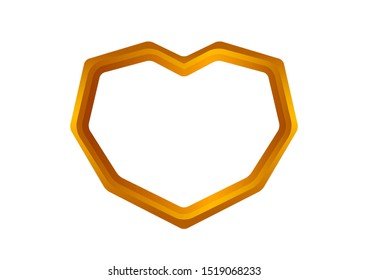 heart shape copper frame isolated on white for copy space, luxury copper frame with shaped heart, cute border frame hearts shape for valentines graphic card, heart shape copper texture for greeting