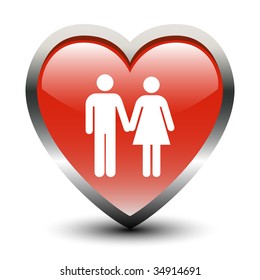 Heart Shape Couple Sign Icon